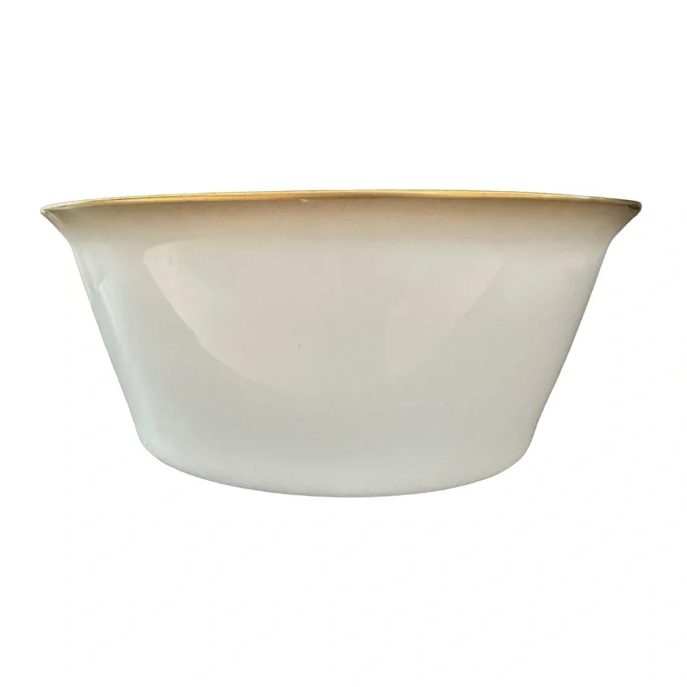 ROSENTHAL Germany White Porcelain Deep Bowl (pair of 2) Dawn Pattern Gold Trim